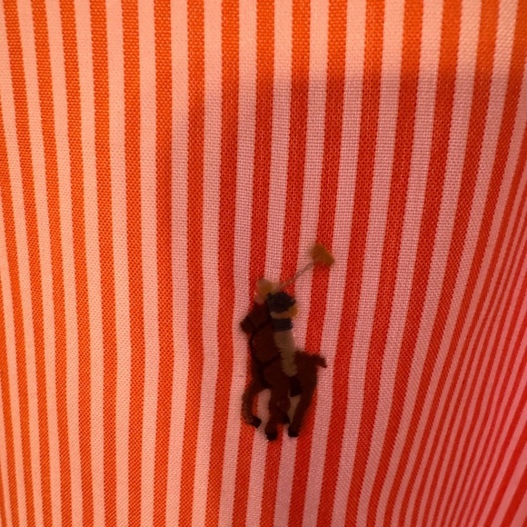 Ralph Lauren Coral /White men’s Button Down Shirt Size 16.5 - Picture 3 of 10